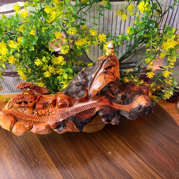 崖柏陈老料山水倒流香摆件
