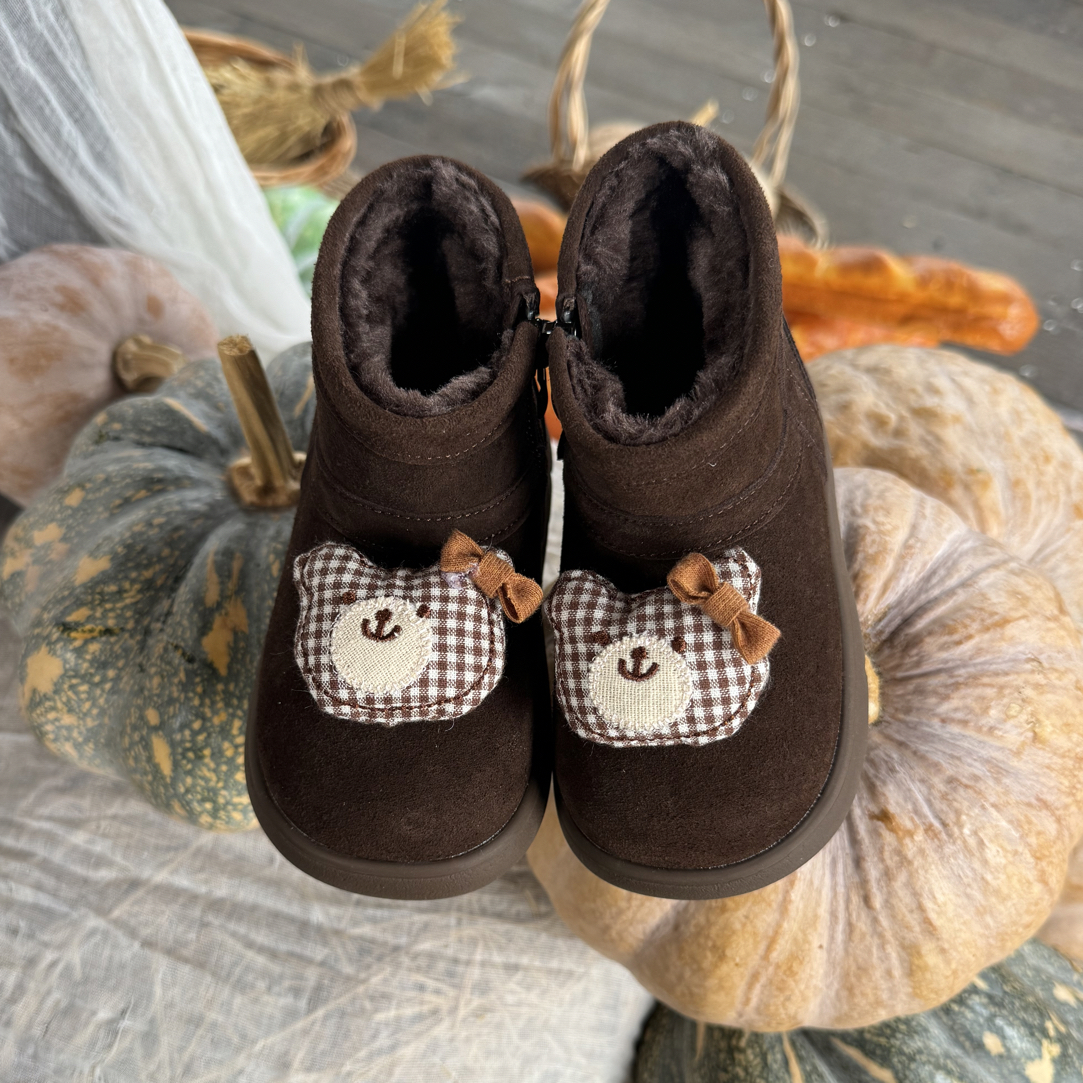 女童加绒保暖雪地靴冬季防滑软底棉鞋女孩短靴百搭棉靴