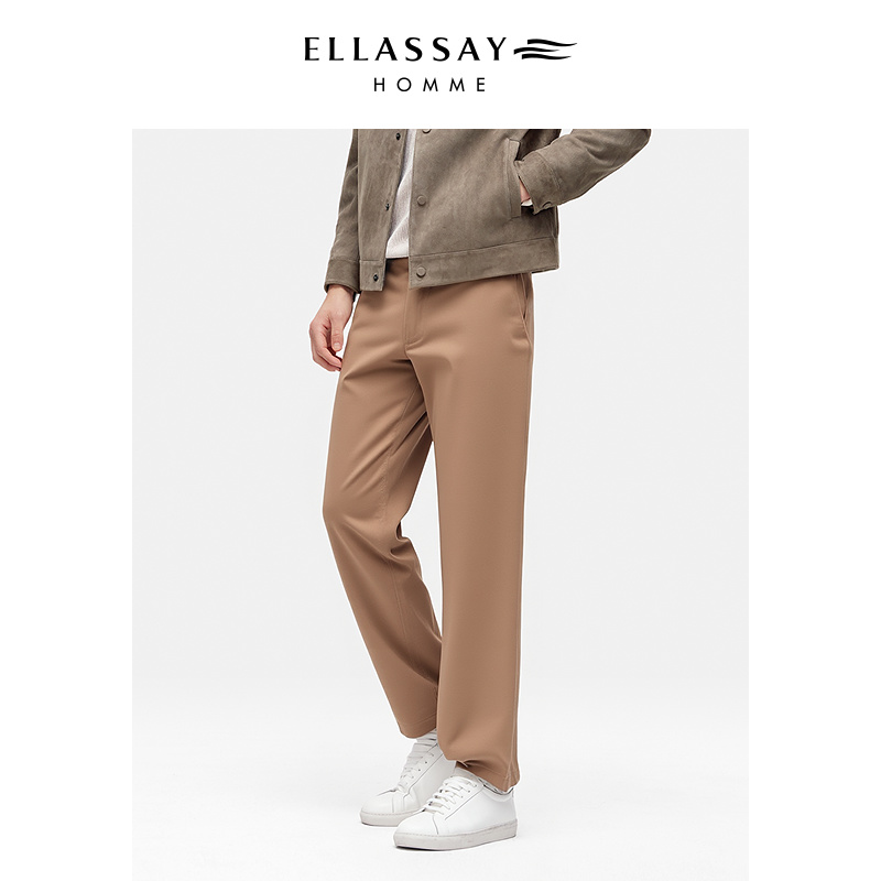 ELLASSAY歌力思男装26年舒适复古老钱百搭直筒休闲裤EME371K05900