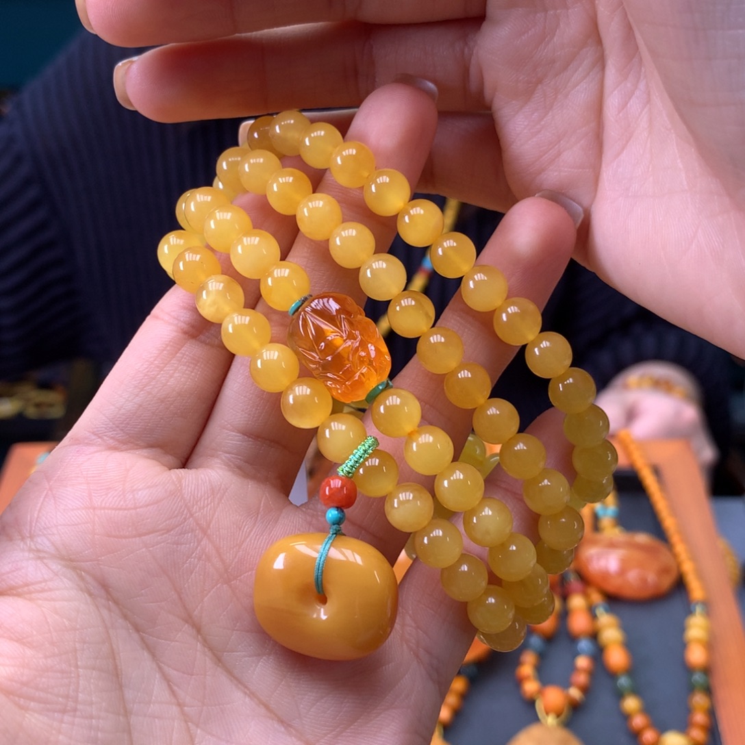 蜜蜡未镶嵌手串天然