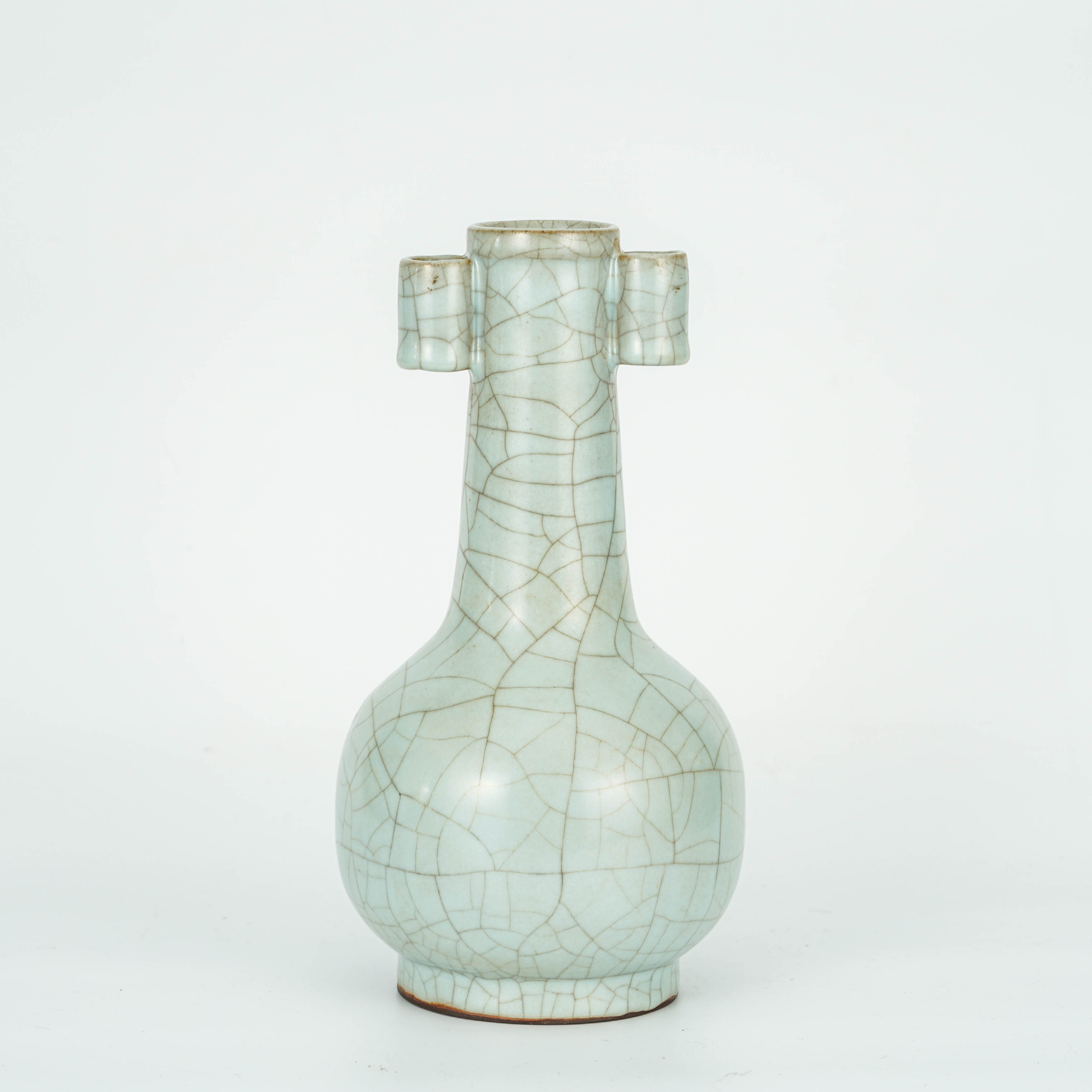 (AZ6)Q108774明官釉青釉双管耳瓶