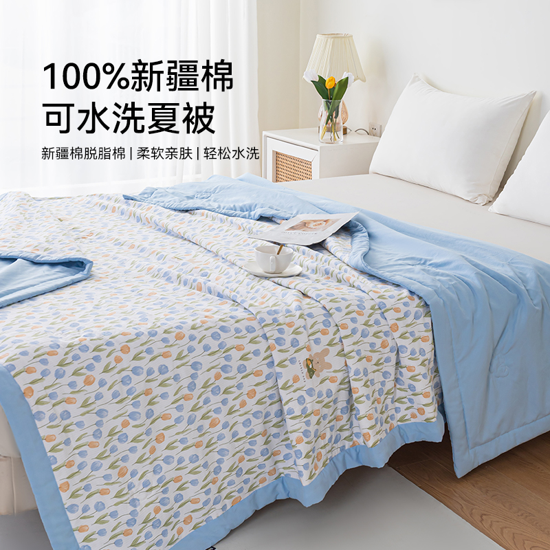 【专属】多喜爱夏日庄园软糯脱脂棉花夏薄被 多规格可选.