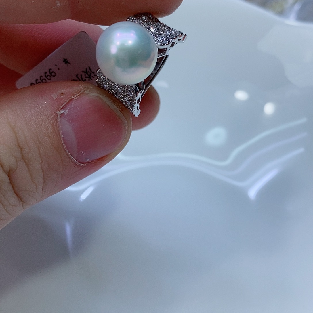 淡水珍珠戒指银S925镶嵌