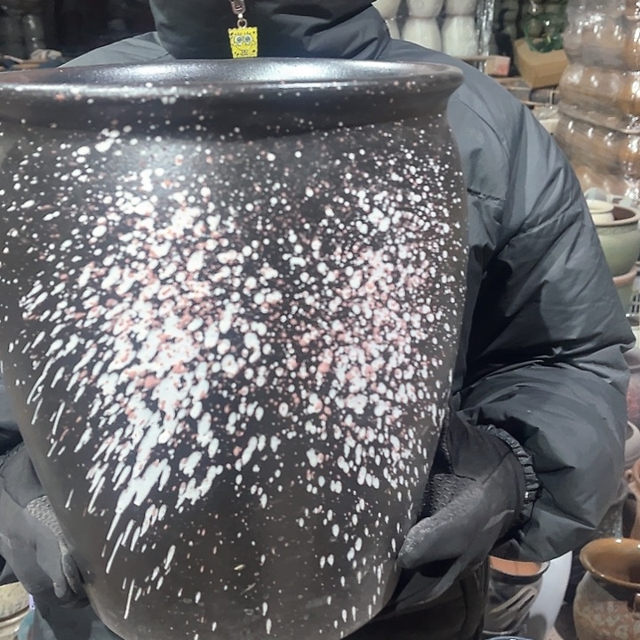 紫砂花盆高30口25—————