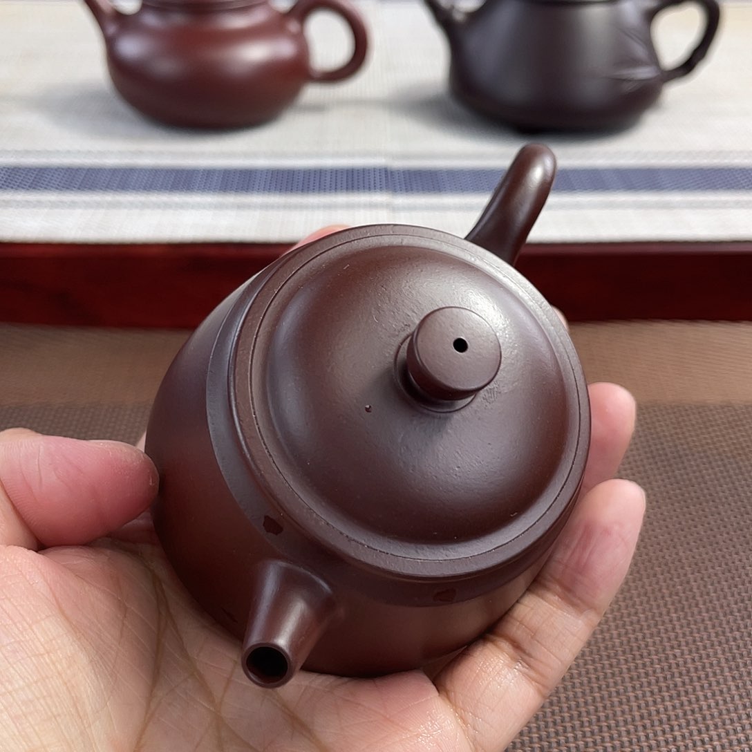 紫泥壶还**朝原矿紫泥金钟120cc