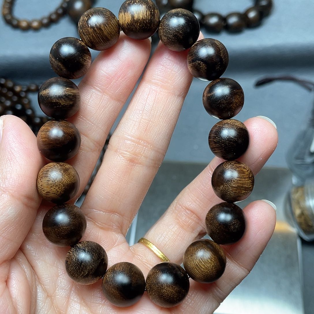 沉香手串向**！白棋瘤疤1.2