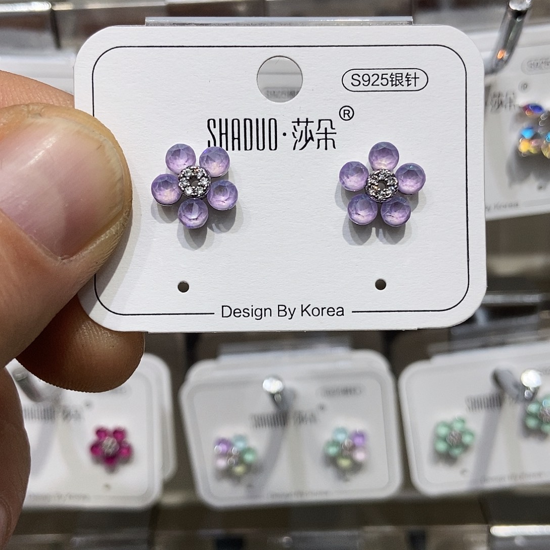 琉璃纯铜合金耳钉