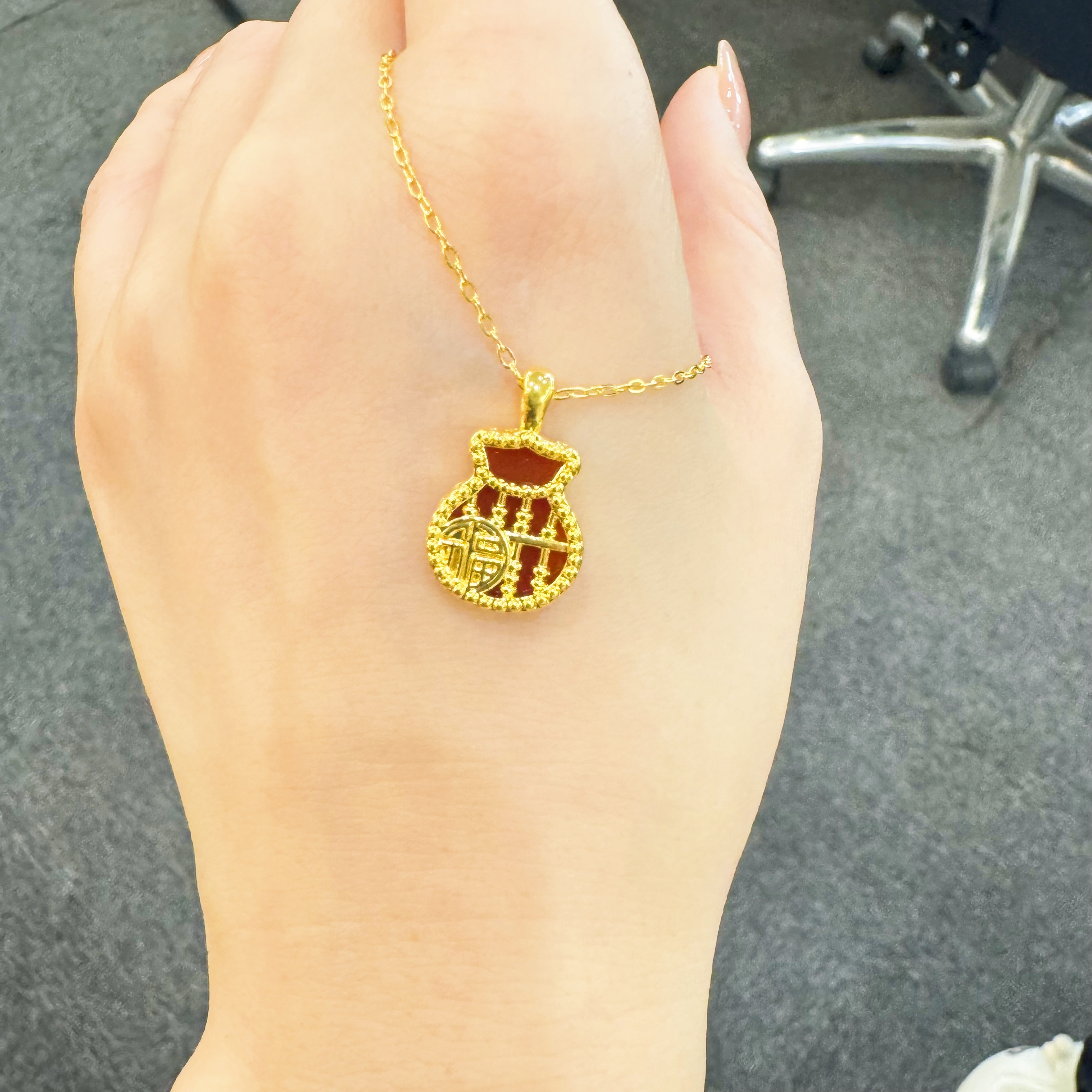 足金999福袋葫芦吊坠质检中心发货带钢印有证书赠链