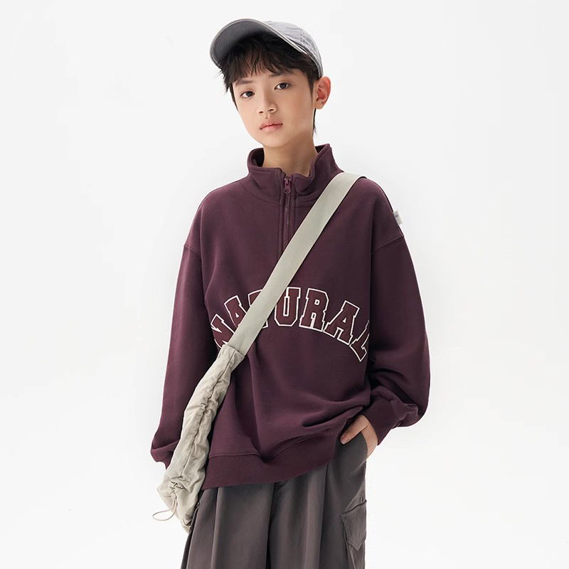 童装休闲宽松纯棉绣花男童卫衣2025春秋新款儿童衣服中大童潮