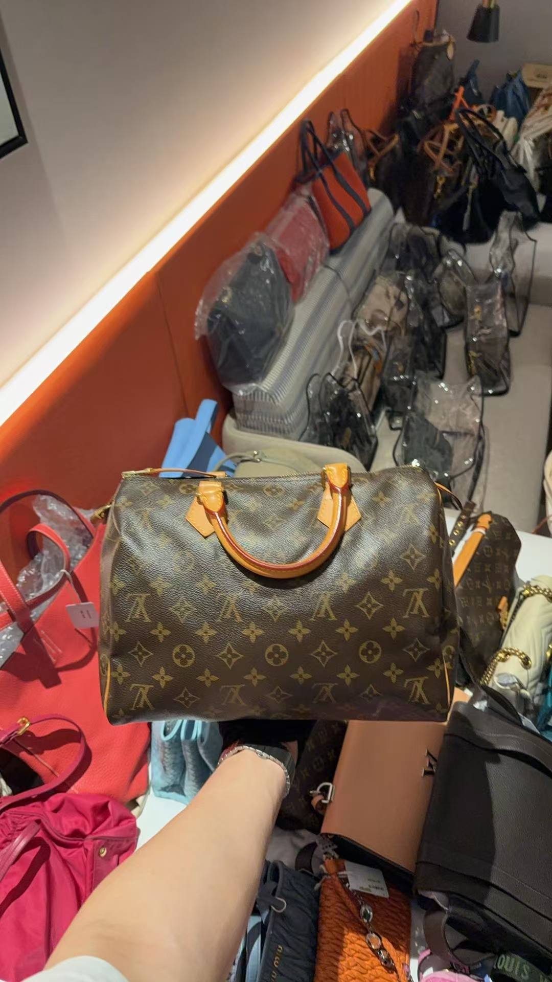 95新 LouisVuitton/路易威登 老花sp30手提包/云海包展放大漏
