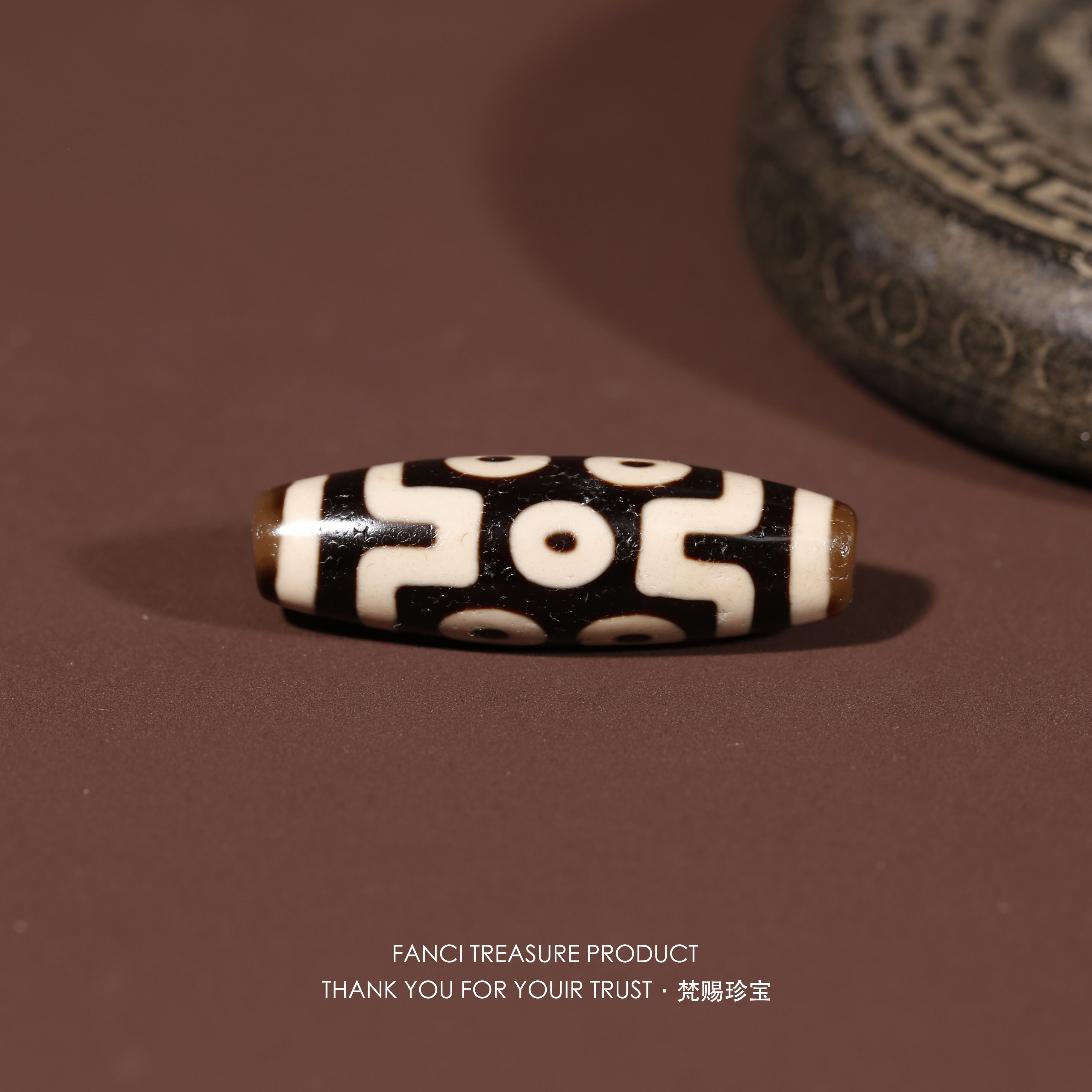 梵赐珍宝·【行运任晓攀老超顶满爆砂】坛城七眼48.2x15.3mm天珠吊坠