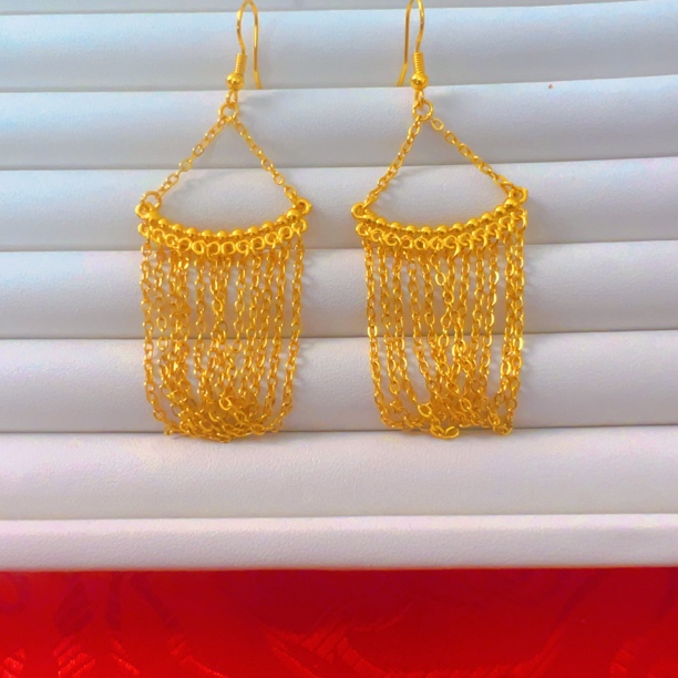 铜合金耳饰 EH048  新款时尚休闲百搭轻奢瀑布流苏耳环