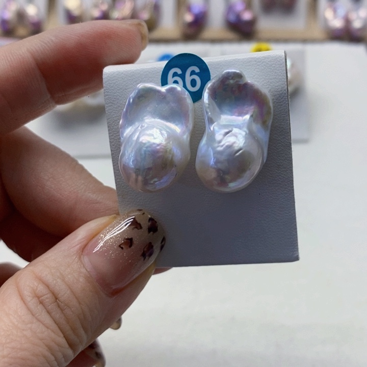 银S925镶嵌耳饰淡水珍珠