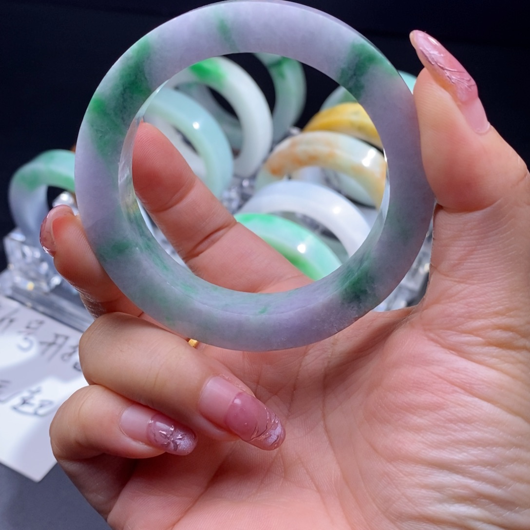 定制翡翠未镶嵌翡翠手镯55-57