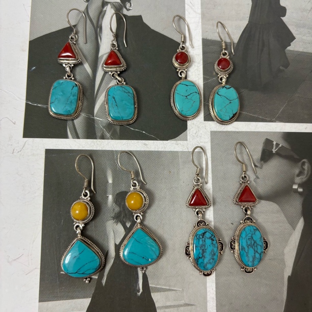 925银耳饰 松秀饰品 耳坠925银 镶嵌松松 珊珊 蜜蜜复古经典