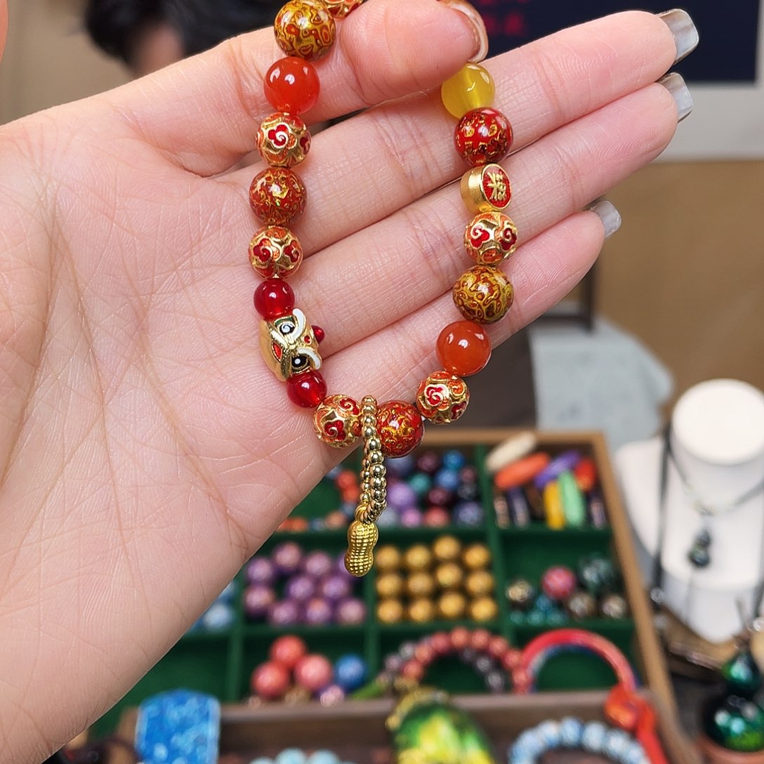 醒狮手串 大漆工艺