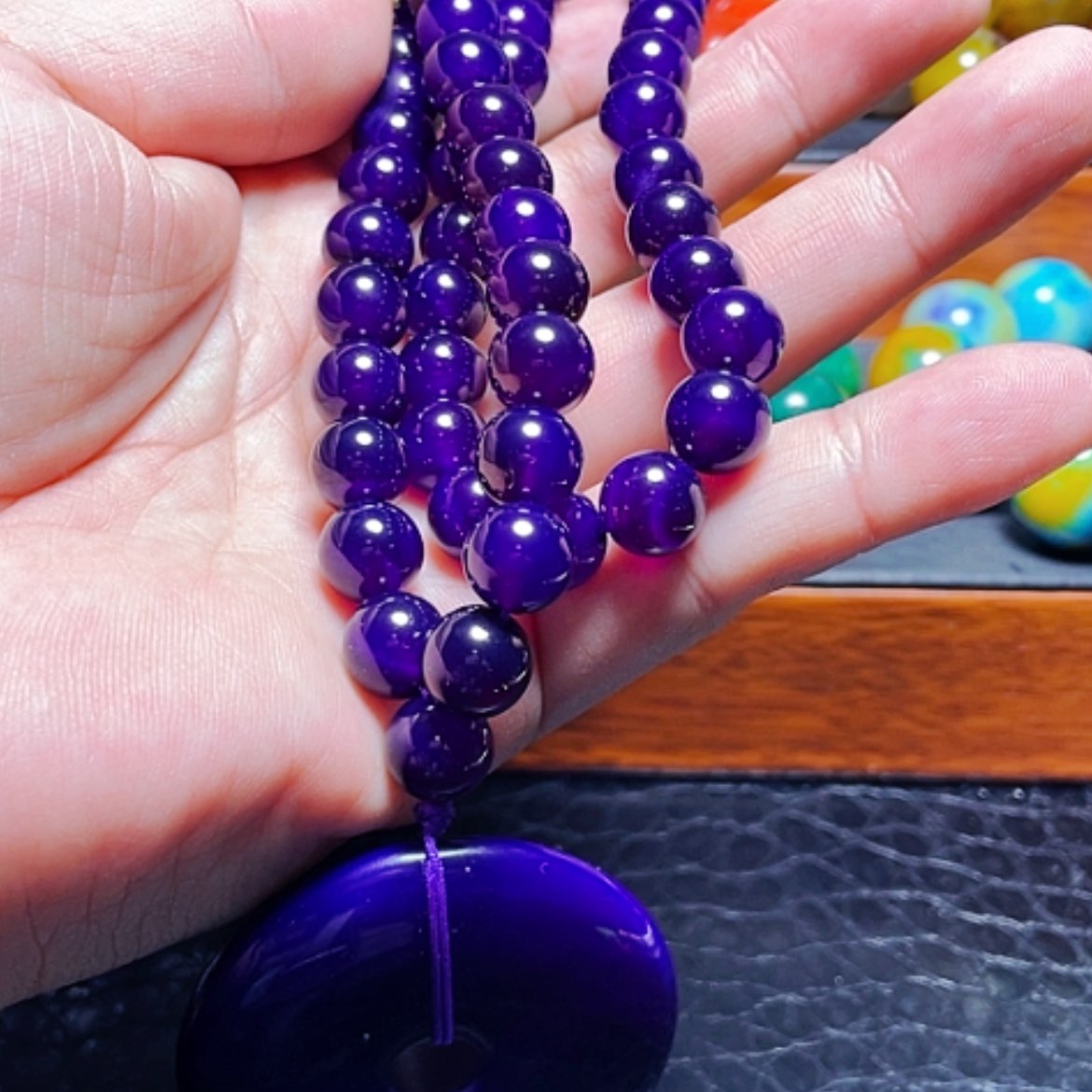 【闪购商品】玛瑙/玉髓手链未镶嵌紫龙项平安