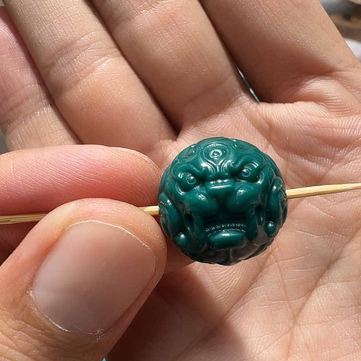 琉璃/树脂/塑料类兽珠卡18地狱绿色