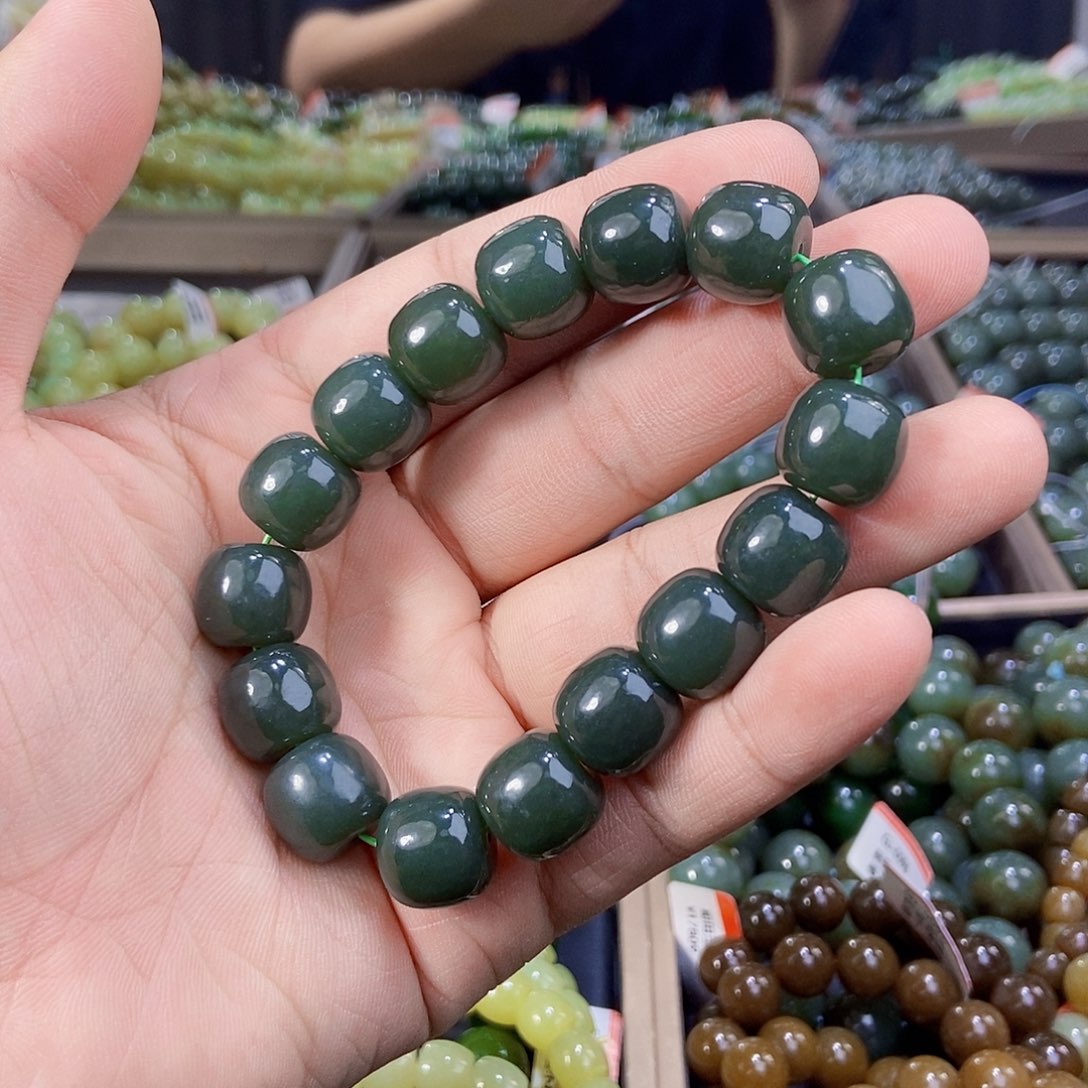 手串未镶嵌和田玉纯天然卡14新疆且末料且末蓝手串多样性发一