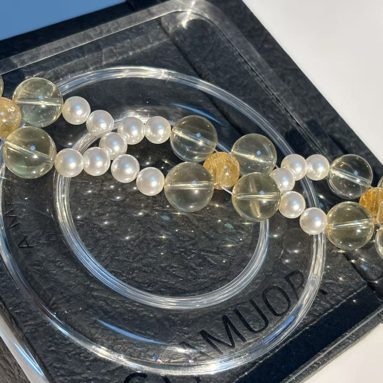 天然多宝水晶手链，天然设计水晶手串，天然水晶DIY手串