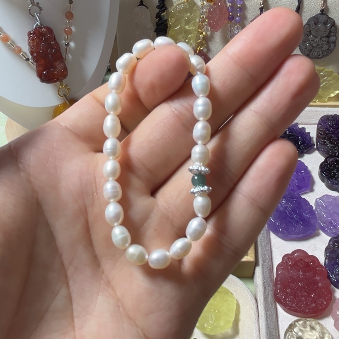 合金手链淡水珍珠少女风diy设计