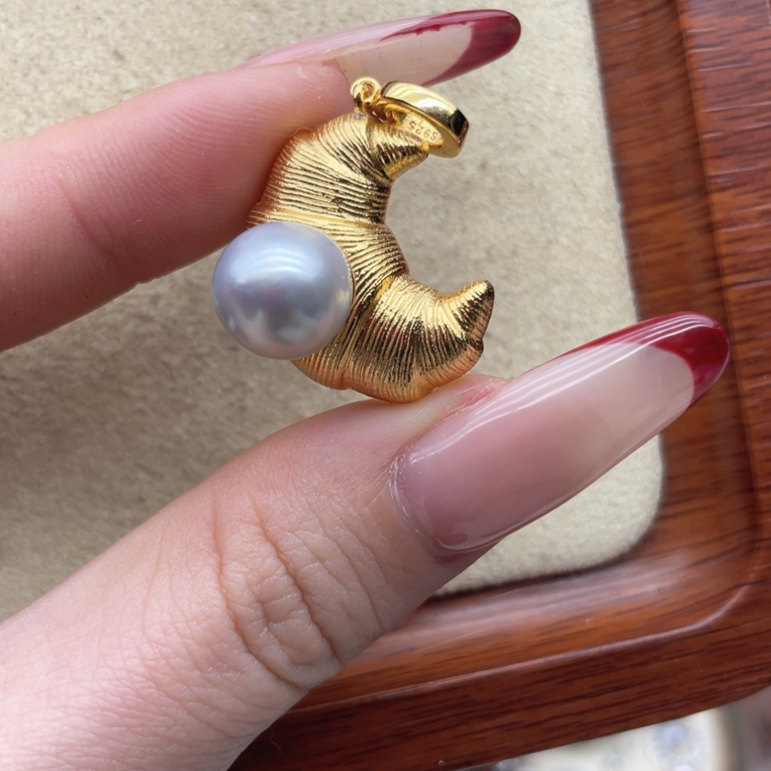 银S925镶嵌海水珍珠颈饰S91