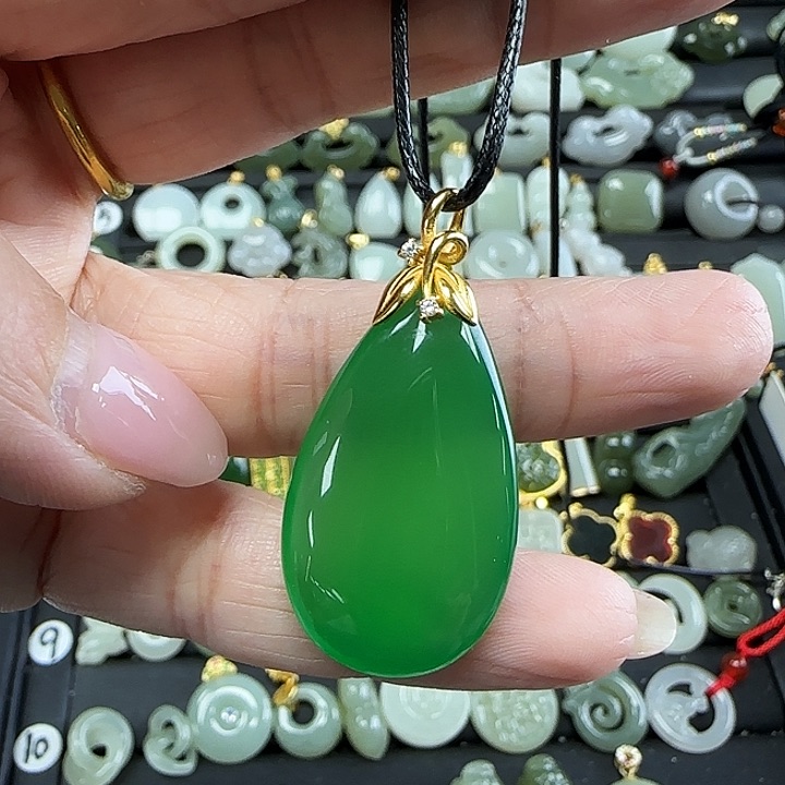 玛瑙/玉髓吊坠(不含链)银S925镶嵌
