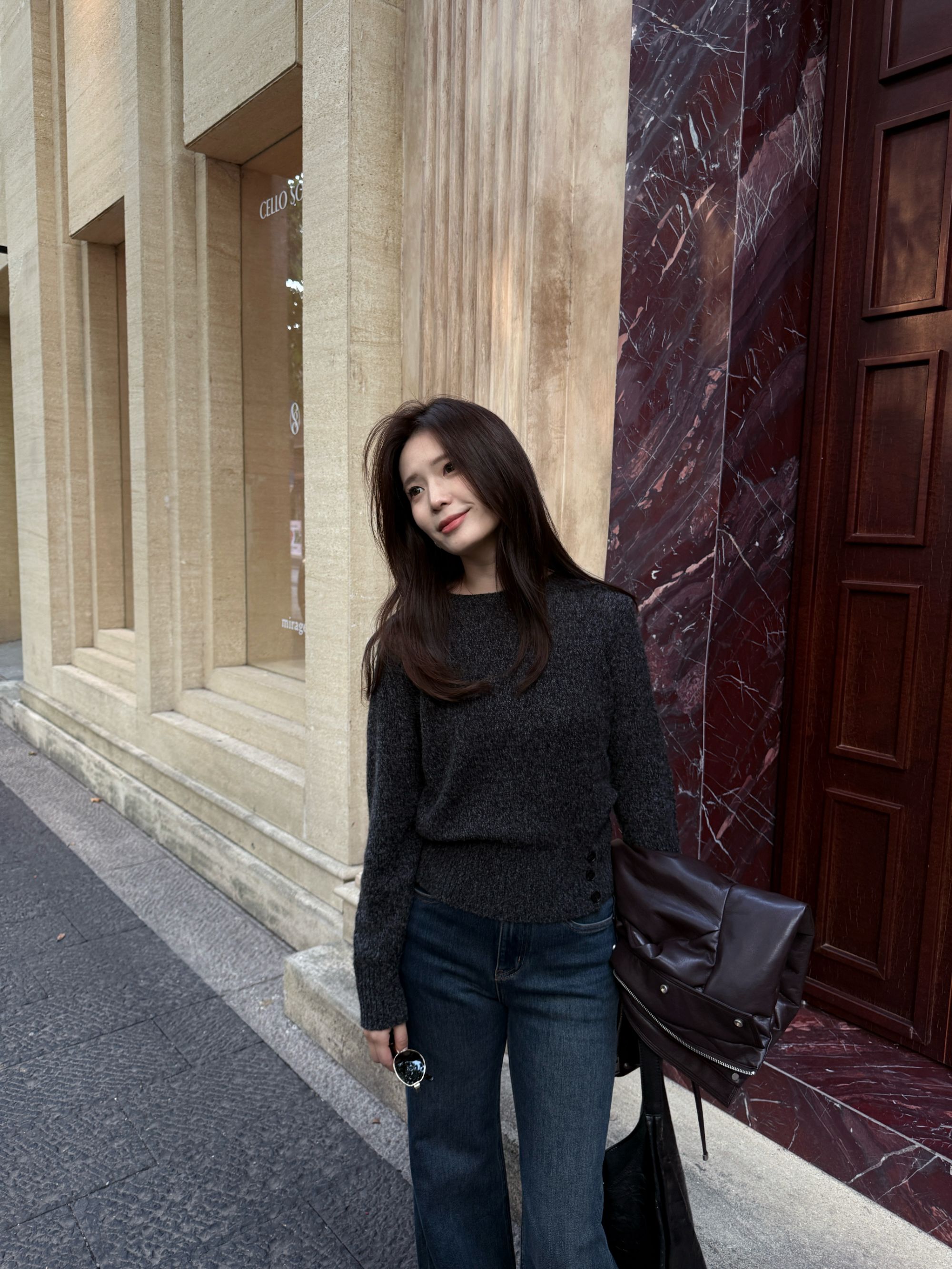 绵羊毛莱赛尔山羊绒混纺厚款针织衫 2505ZSW2061