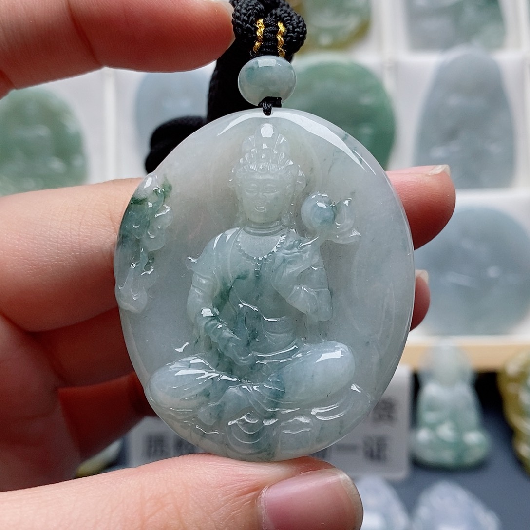 翡翠未镶嵌吊坠(不含链)大势至菩萨