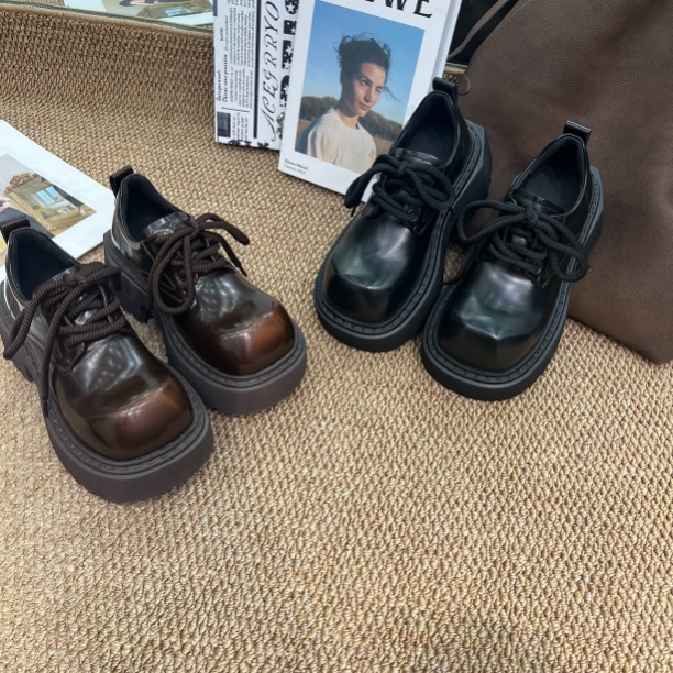 厚底小个子增高时尚百搭乐福鞋女小皮鞋