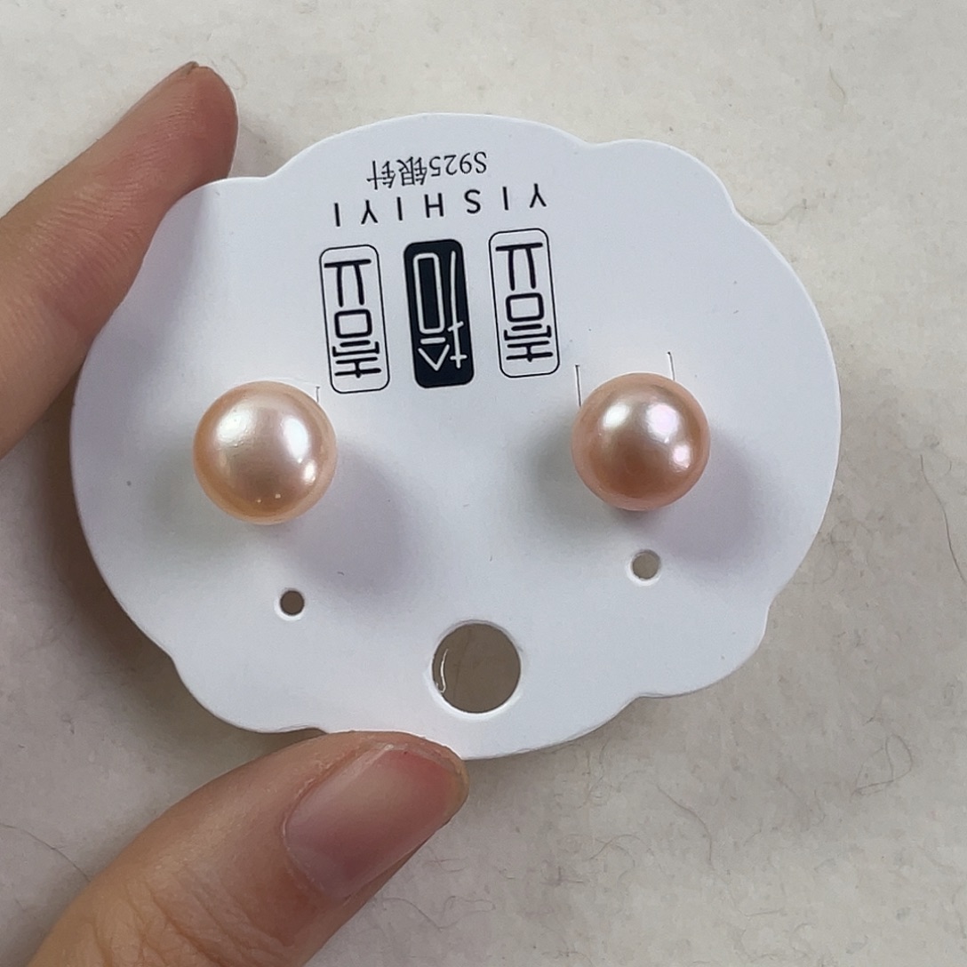 淡水珍珠耳饰银S925镶嵌
