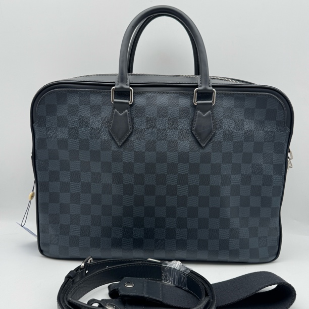 95新 LouisVuitton/路易威登 蓝色棋盘格手提公文包/2742