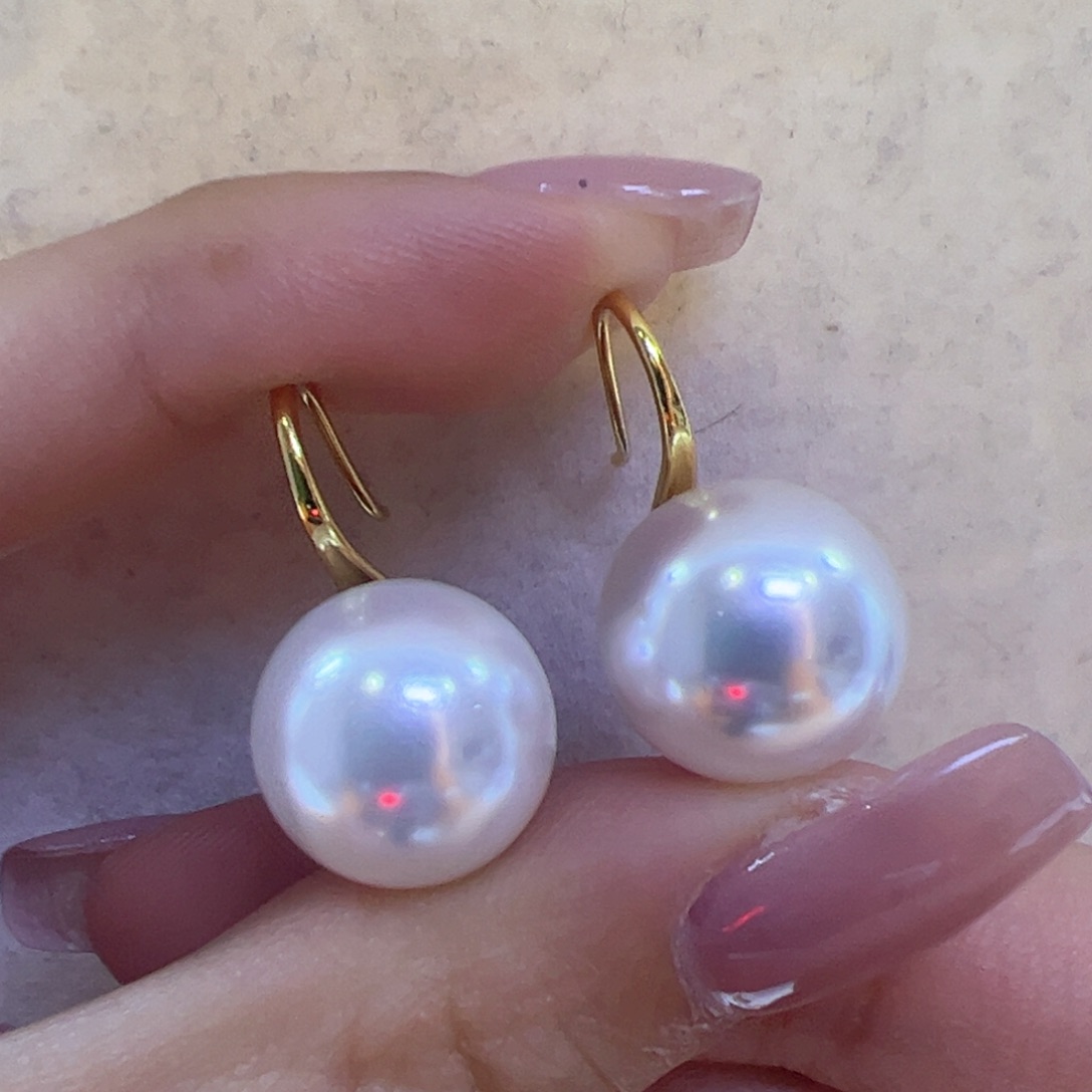 淡水珍珠耳饰18K金镶嵌