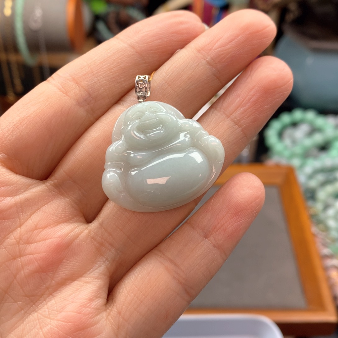 颈饰银S925镶嵌翡翠