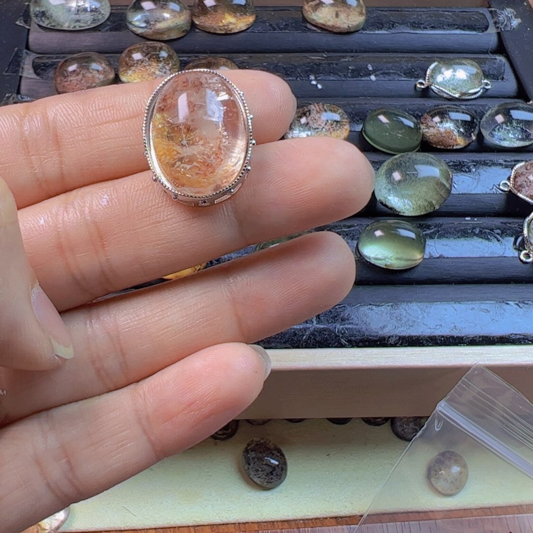 水晶手链银S800镀金镶嵌?***妍