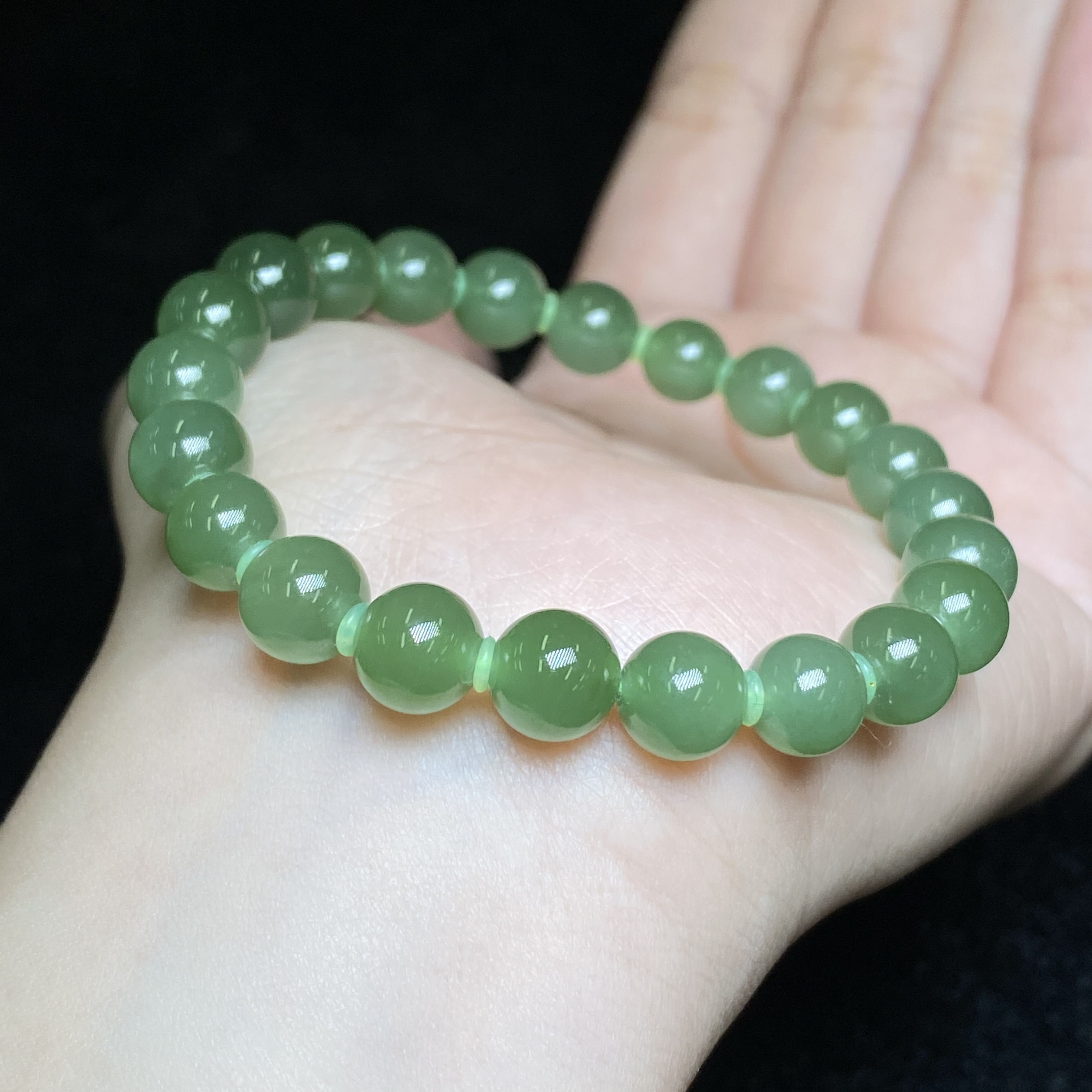 【小北好物】和田玉圆珠手串 QH55X171【多样性发一件】尺寸约7mm+