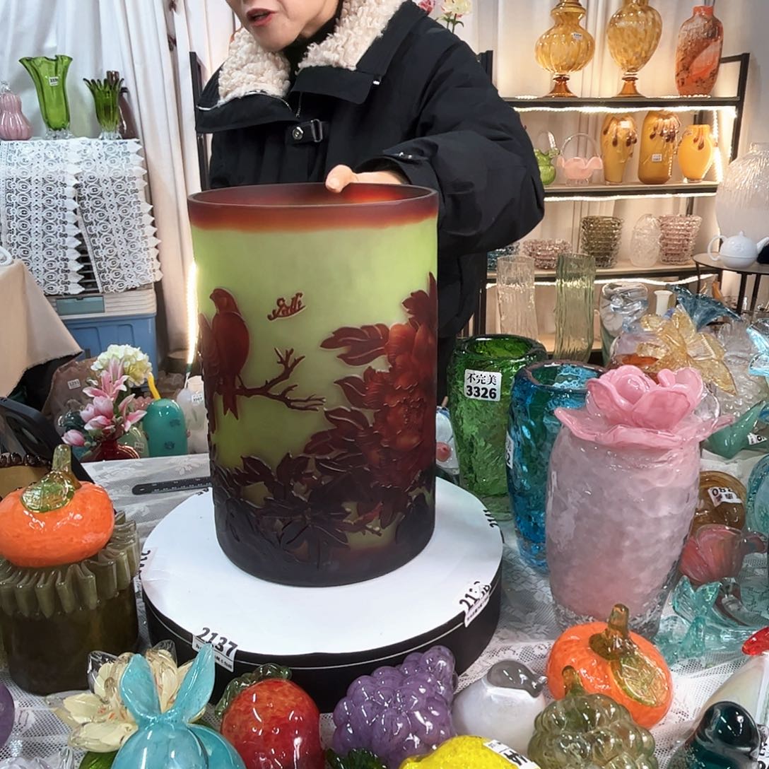花瓶家悅美居琉璃摆件