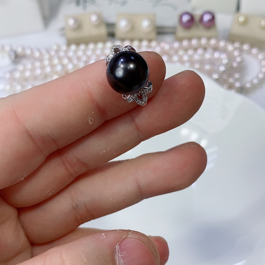 海水珍珠戒指银S925镶嵌