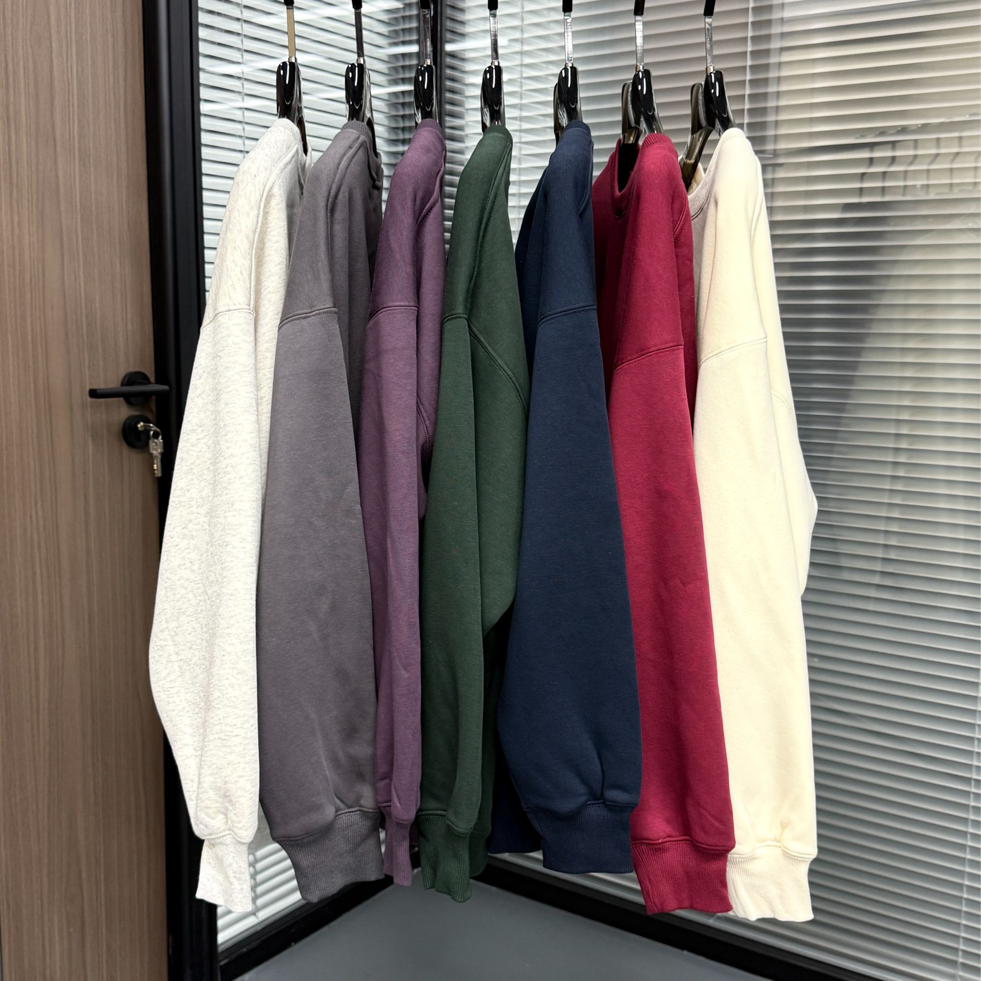 秋冬新款420克重重磅净版时尚百搭加绒加厚宽松男女圆领卫衣WY117