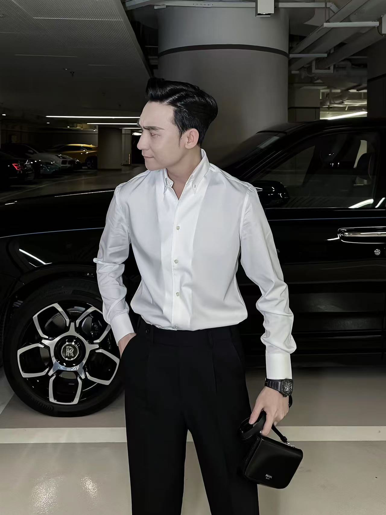 时尚立领百搭长袖衬衫