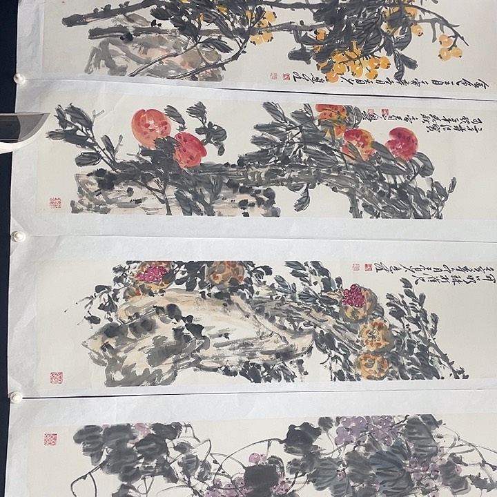 国画四尺对开作品