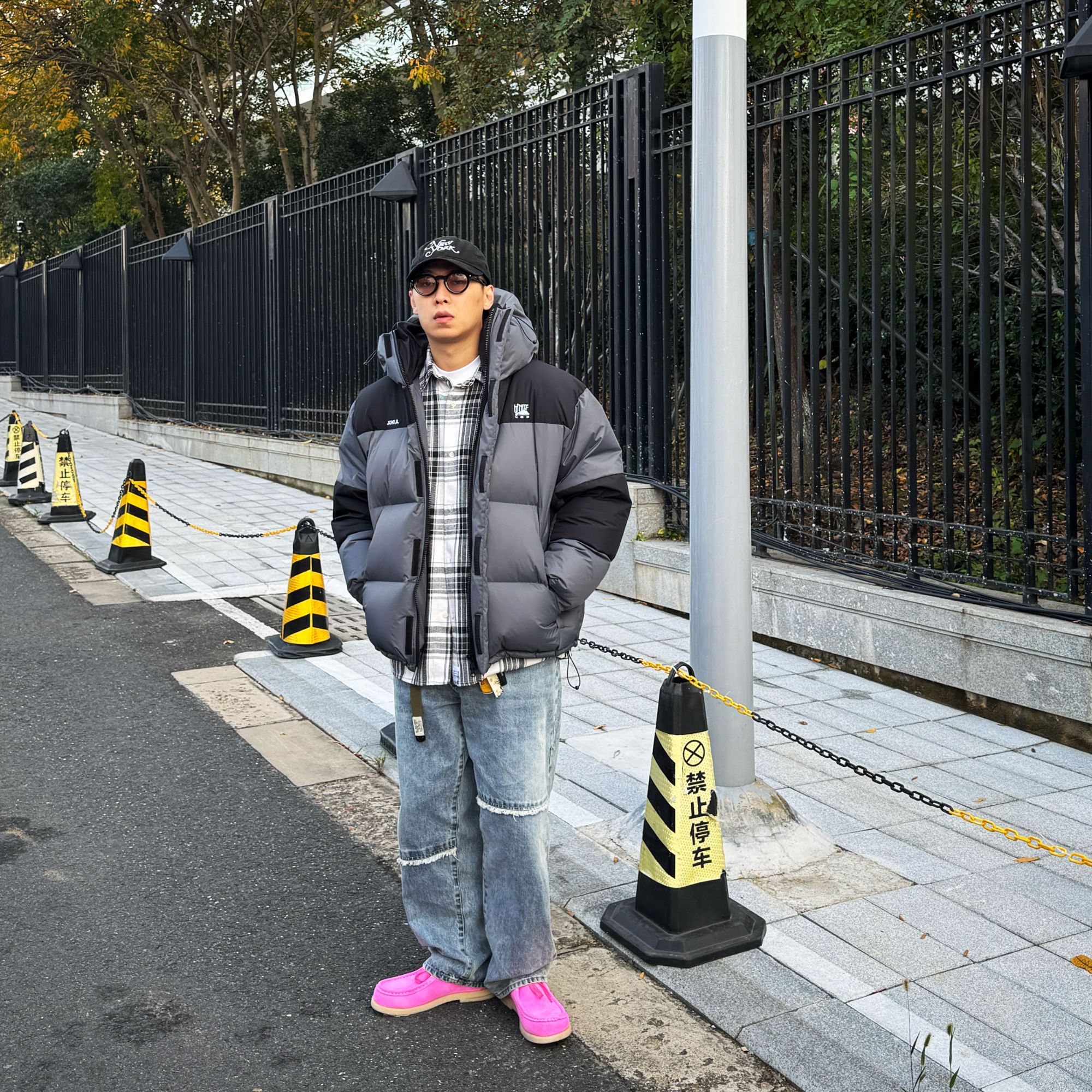 UNITELIFE户外雪山90白鸭绒拼色防水连帽冲锋羽绒服外套