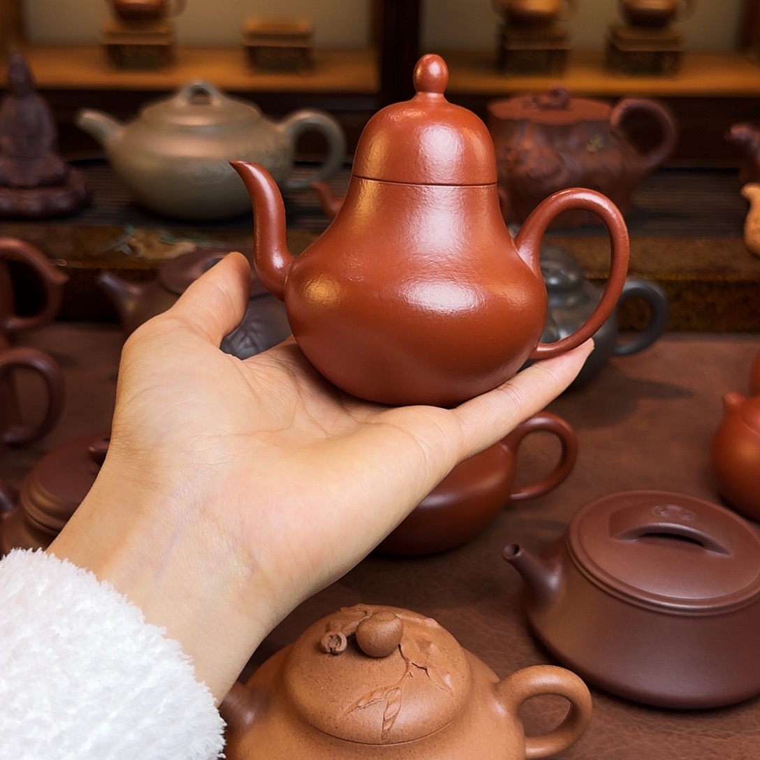 会***马茶壶紫砂思婷壶，朱泥