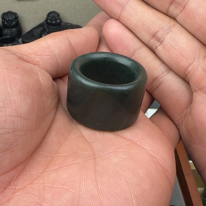 和田玉（青玉）颈饰未镶嵌福利扳指22.6圈口