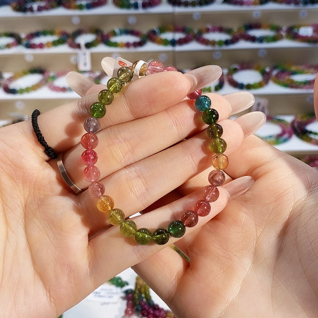 碧玺手链未镶嵌G2460-1素圈颜色微差