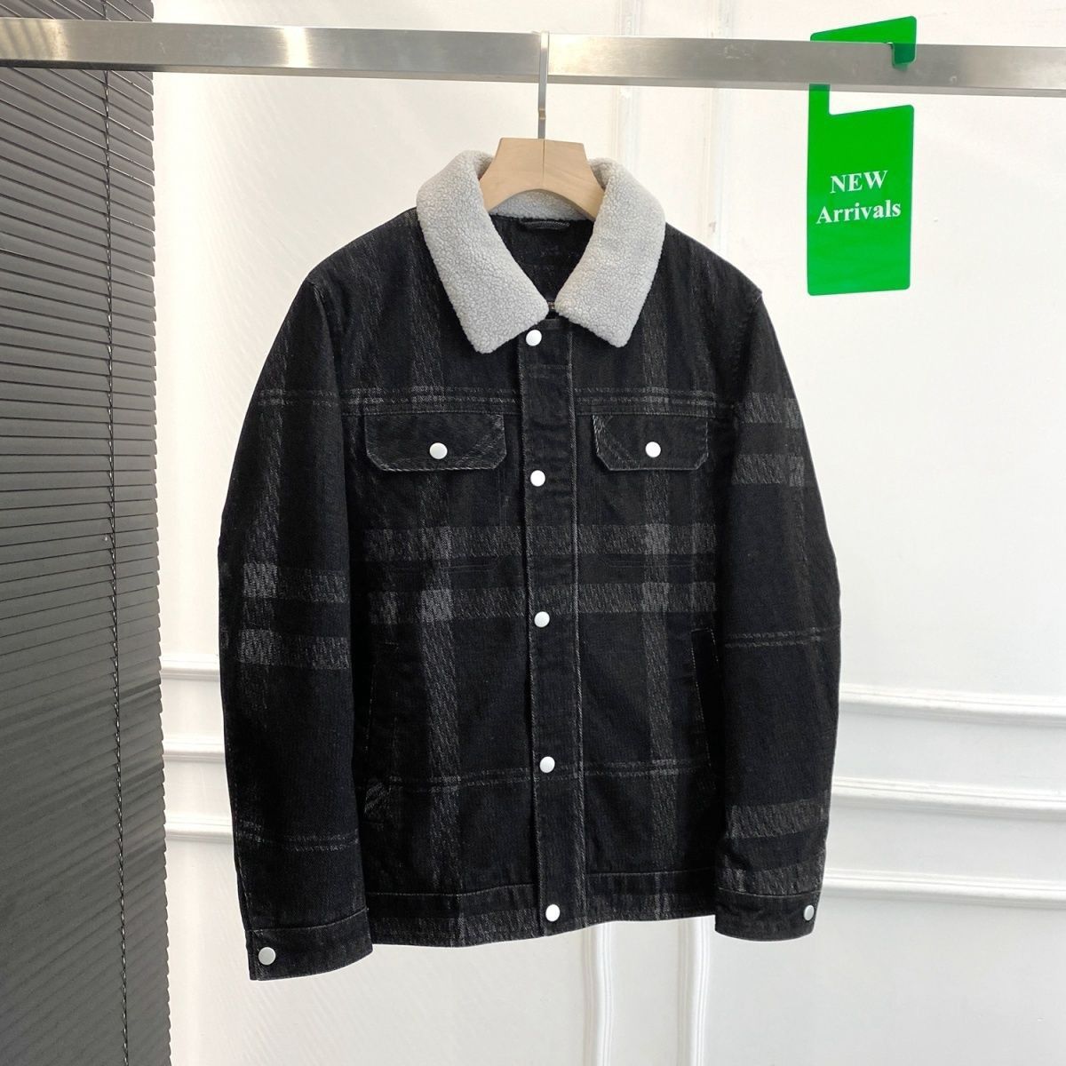 羊毛聚能棉填充!厚实防风!品牌剪标夹克男秋时尚格纹挺阔保暖外套