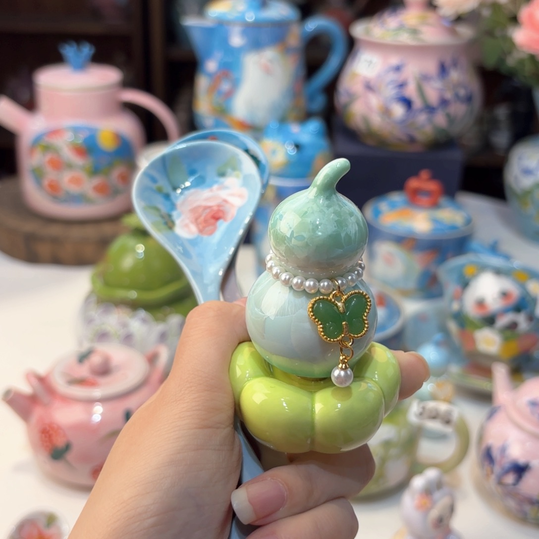 A*乔景德镇手绘高温釉下彩陶瓷茶具