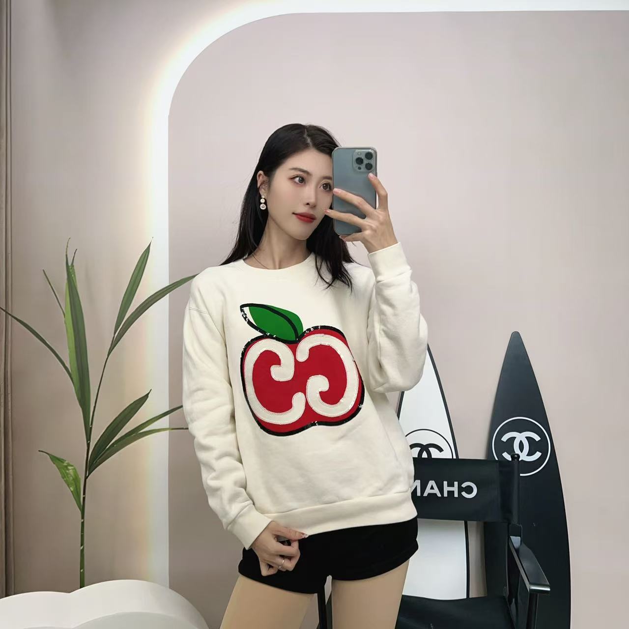 95新 GUCCI/古驰 麦殿/棉质长袖s码白色/241231VZZLZ72