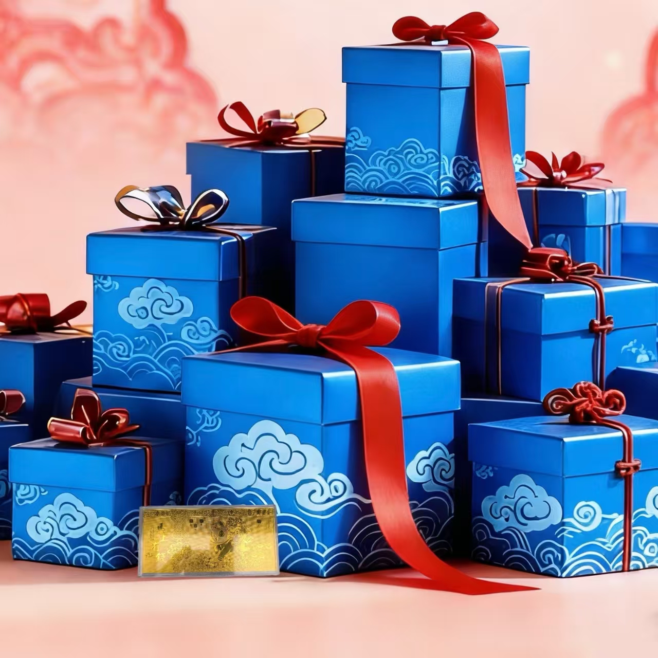  雪涧源创春节风格轻职风精美礼盒挂件-T527-1