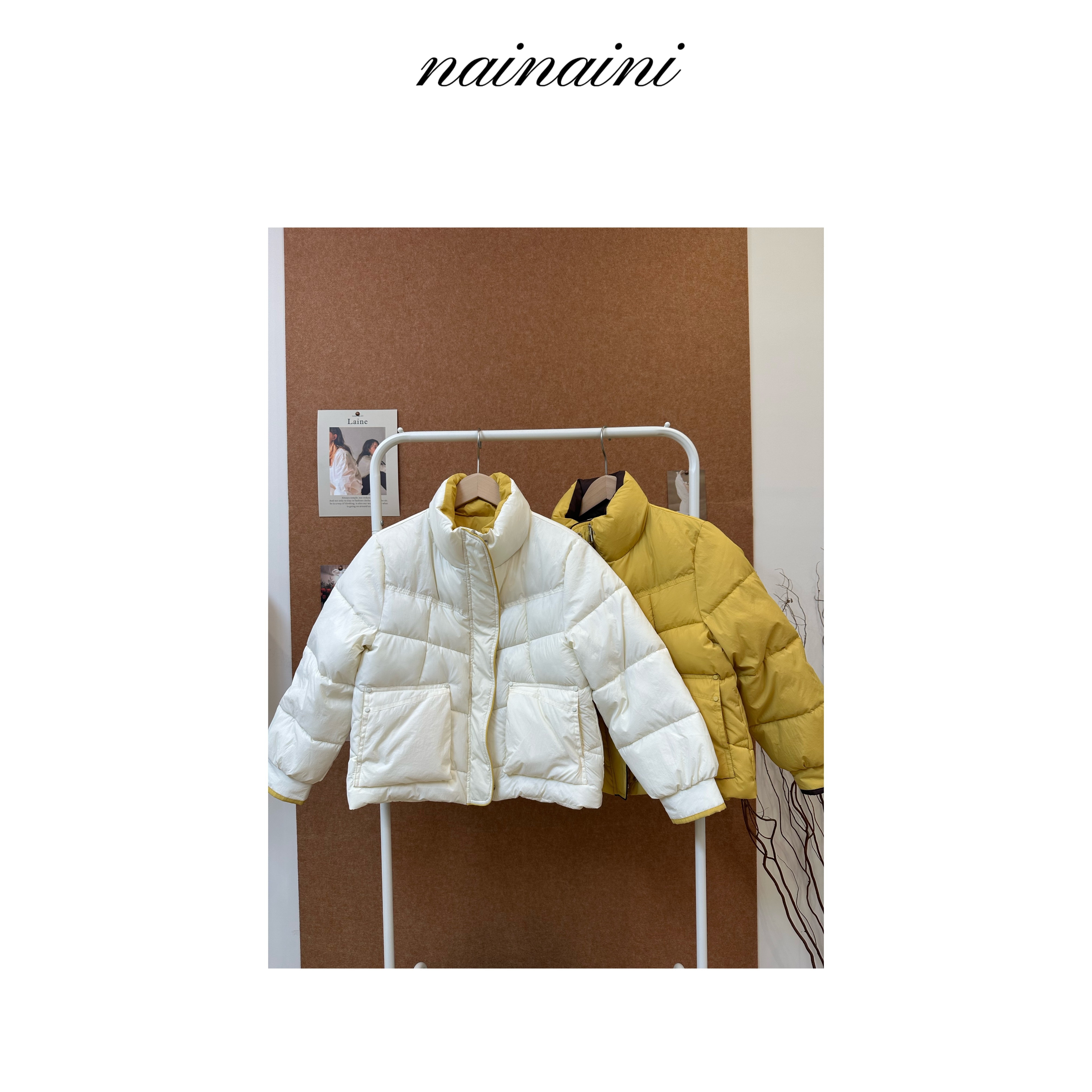 奈奈妮【初雪恋歌】棉服外套女2025冬季新款小个子保暖时尚百搭7656